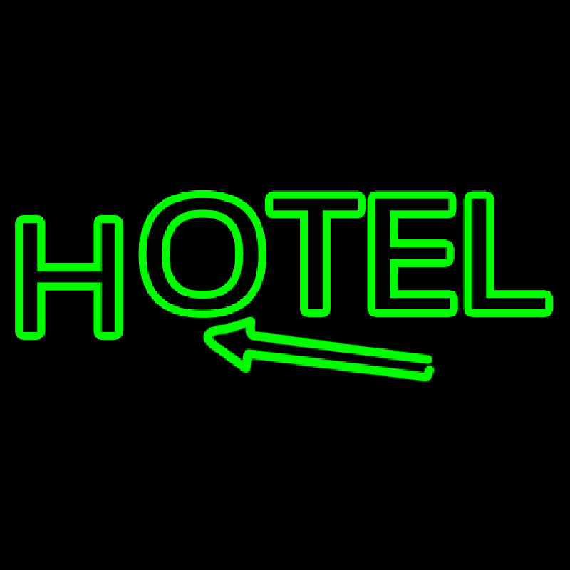 Custom Green Hotel With Arrow Neon Sign USA
