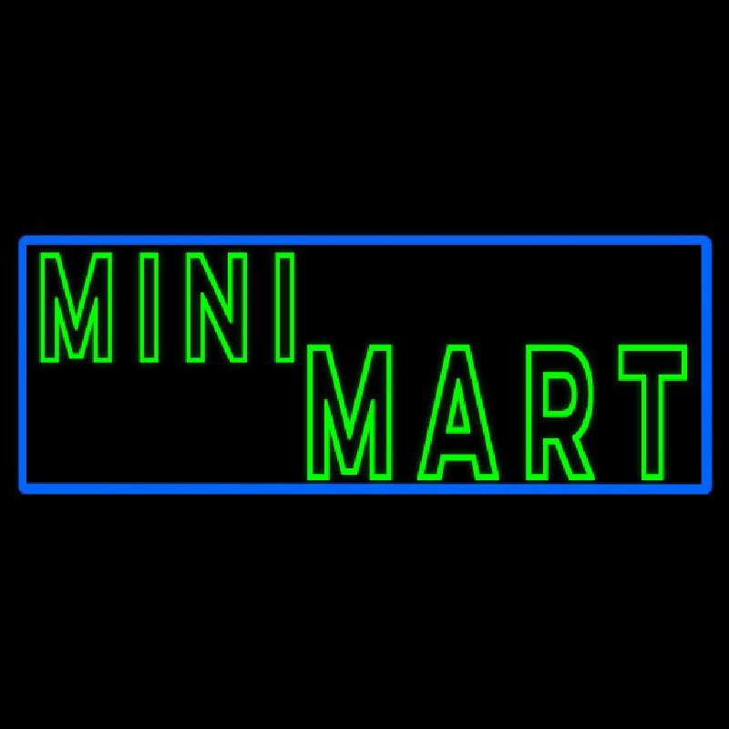 Custom Green Mini Mart Neon Sign USA