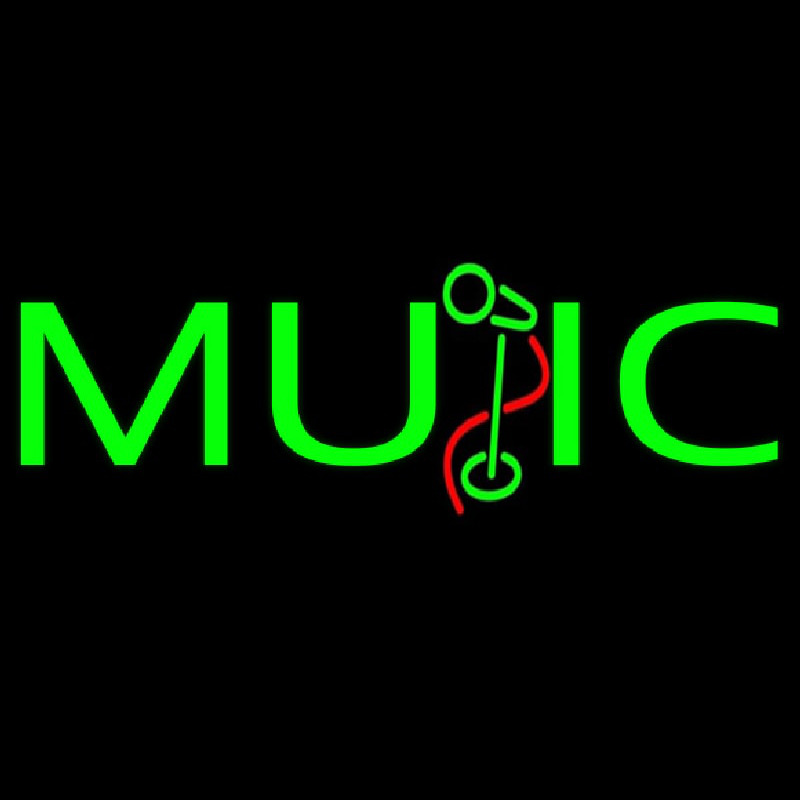 Custom Green Music Mike 1 Neon Sign USA