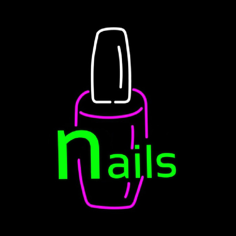 Custom Green Nails Logo Neon Sign USA