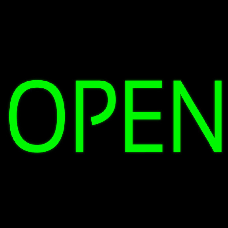 Custom Green Open Neon Sign USA