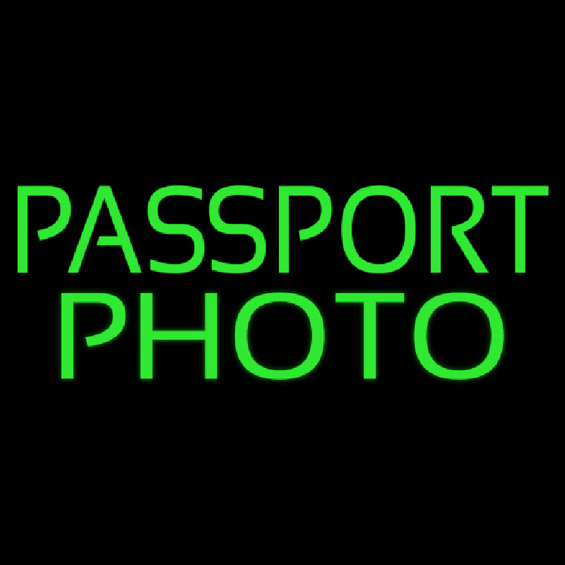 Custom Green Passport Photo Neon Sign USA