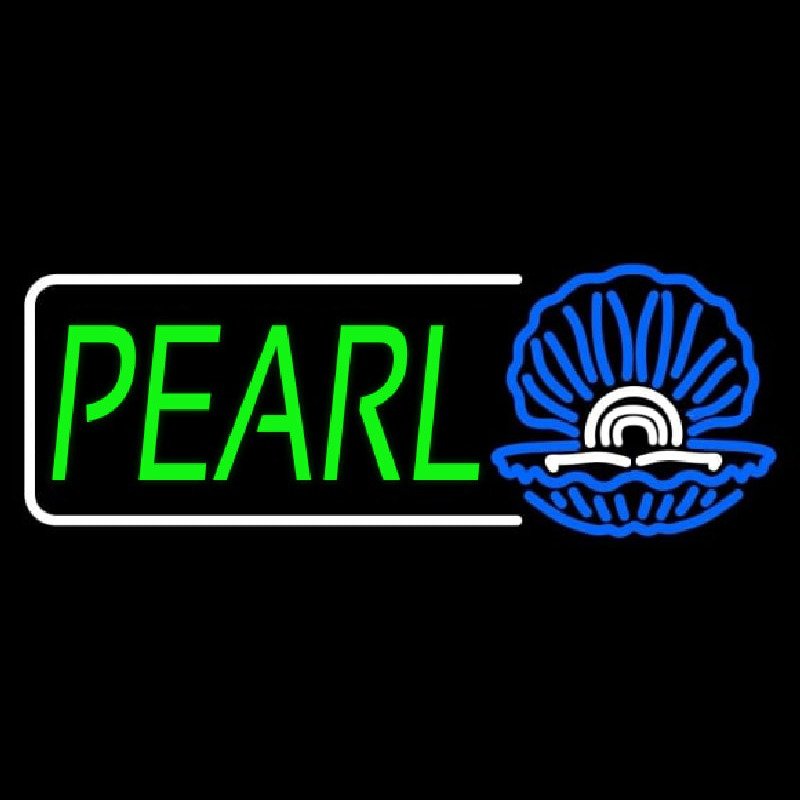 Custom Green Pearl White Border Neon Sign USA