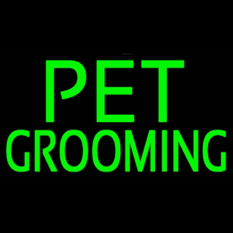 Custom Green Pet Grooming Block 2 Neon Sign USA