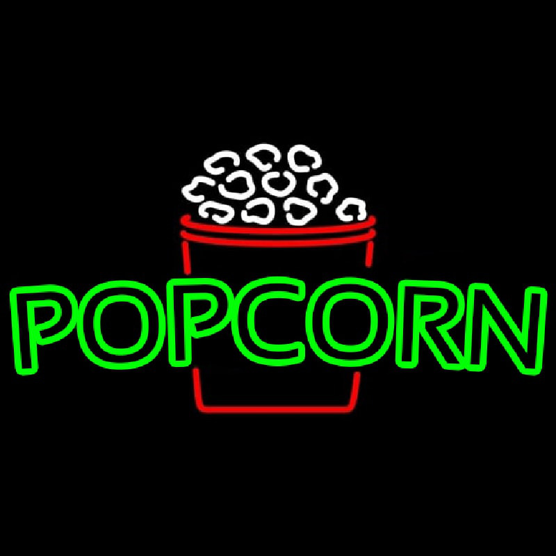 Custom Green Pop Corn Logo Neon Sign USA