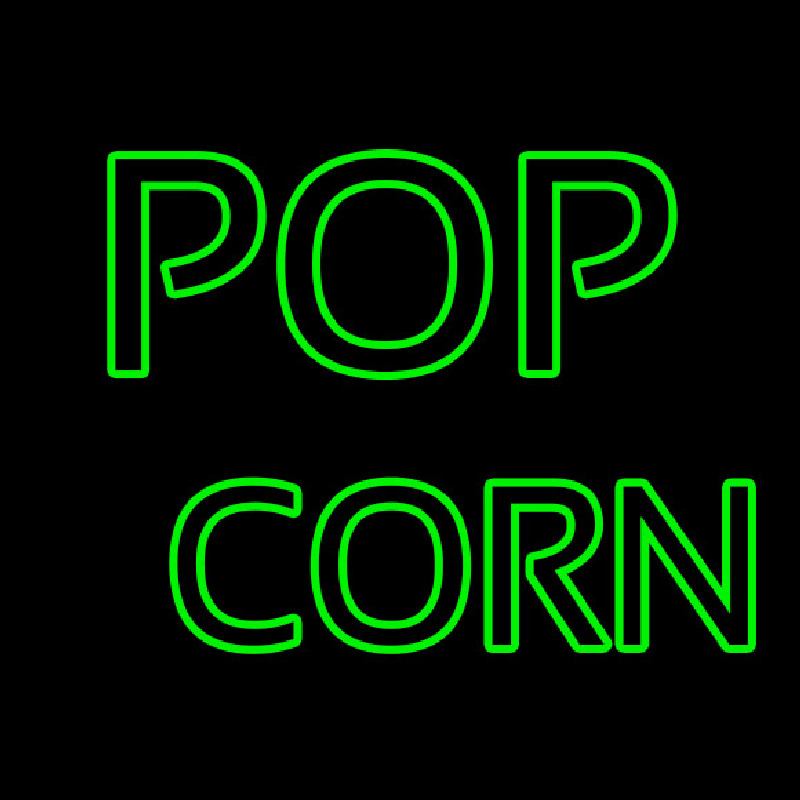 Custom Green Popcorn Neon Sign USA