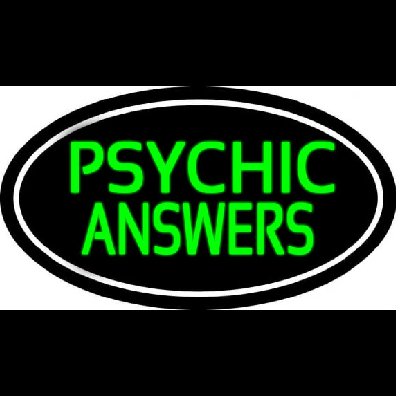 Custom Green Psychic Answers White Border Neon Sign USA