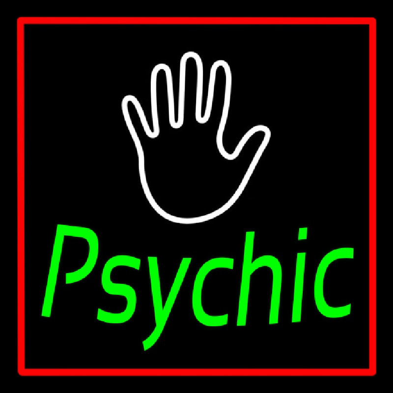Custom Green Psychic With Red Border Neon Sign USA
