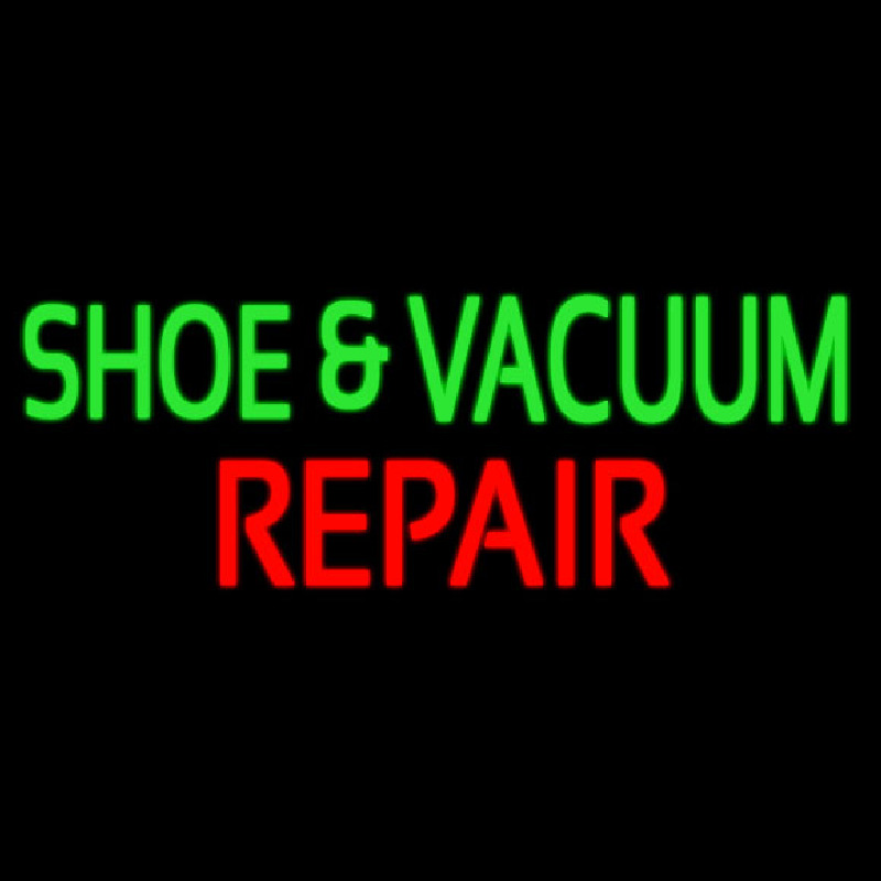 Custom Green Shoe And Vacuum Red Repair Neon Sign USA
