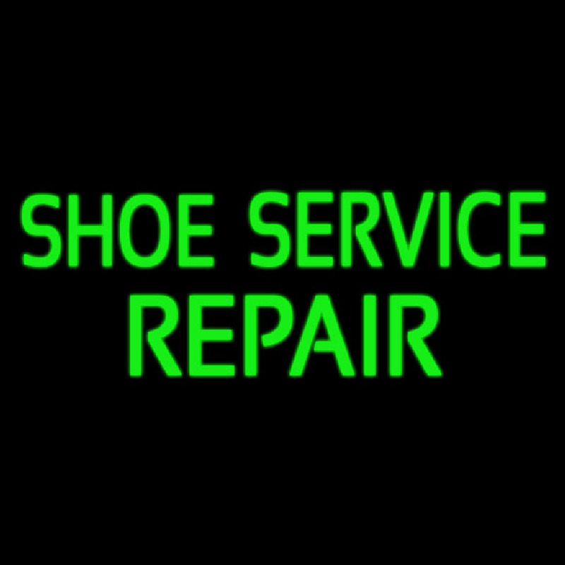Custom Green Shoe Service Repair Neon Sign USA