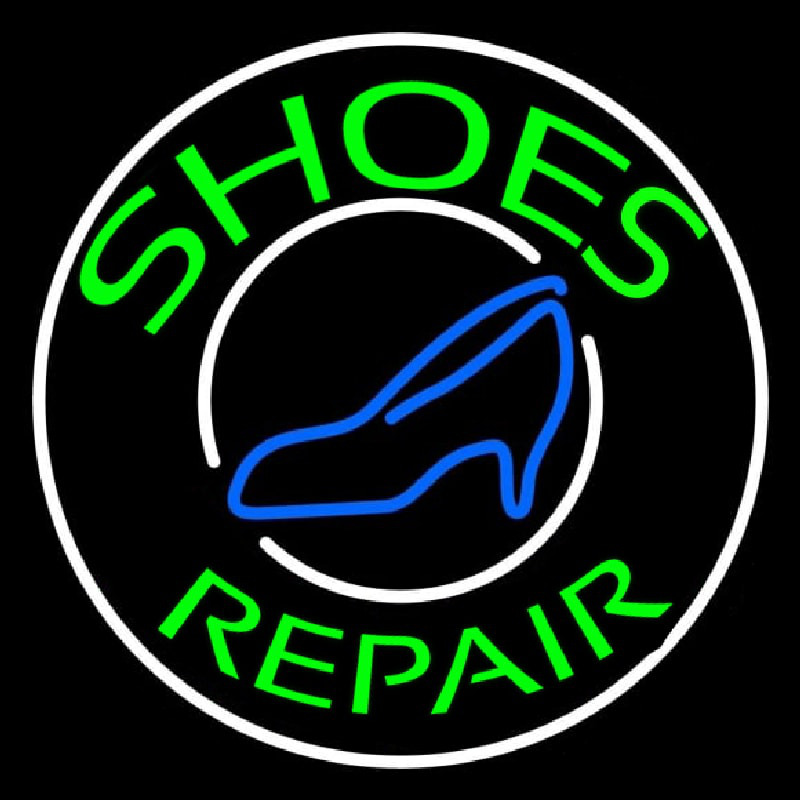 Custom Green Shoes Repair Blue Sandal Neon Sign USA