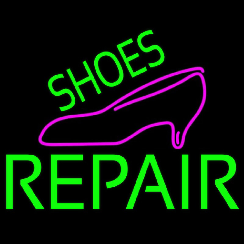 Custom Green Shoes Repair Pink Sandal Neon Sign USA