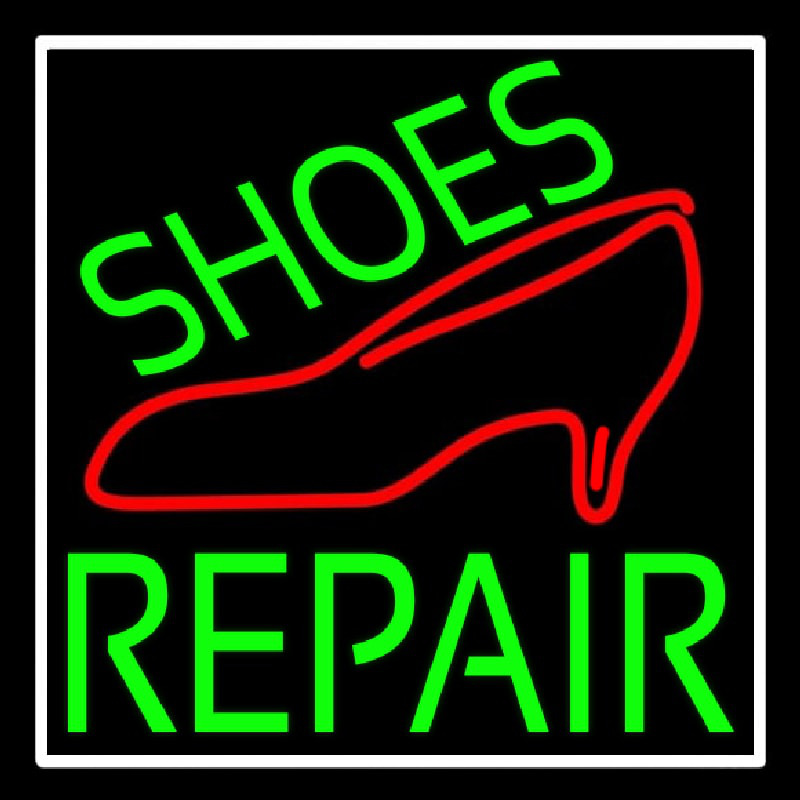 Custom Green Shoes Repair Red Sandal Neon Sign USA