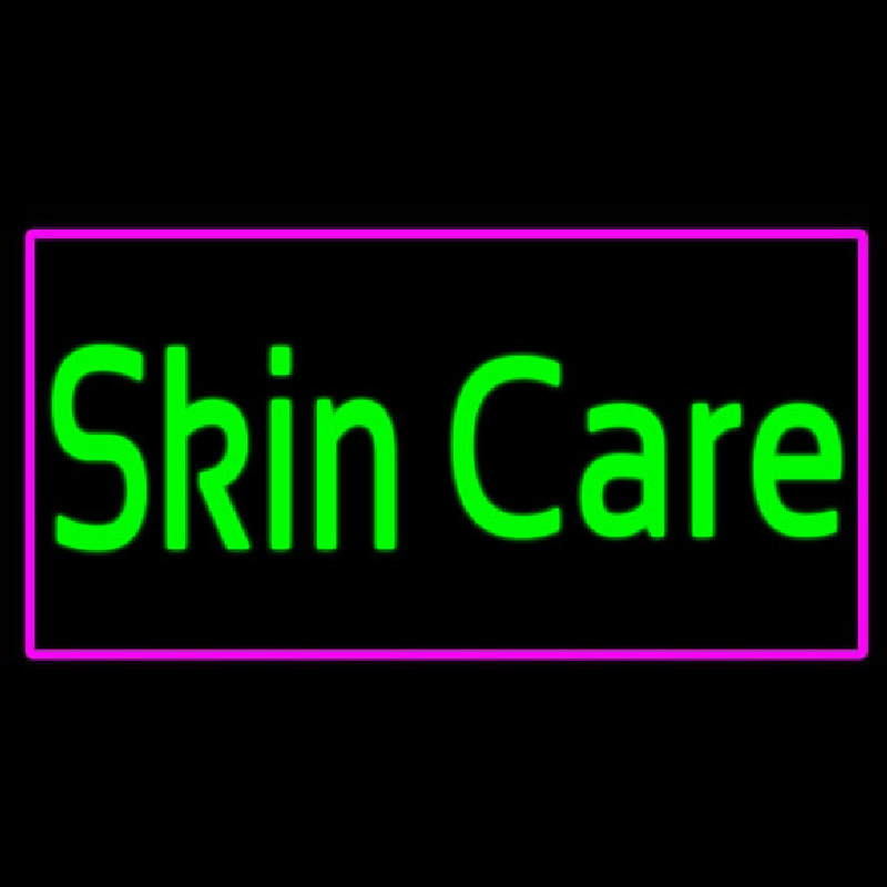 Custom Green Skin Care Pink Border Neon Sign USA