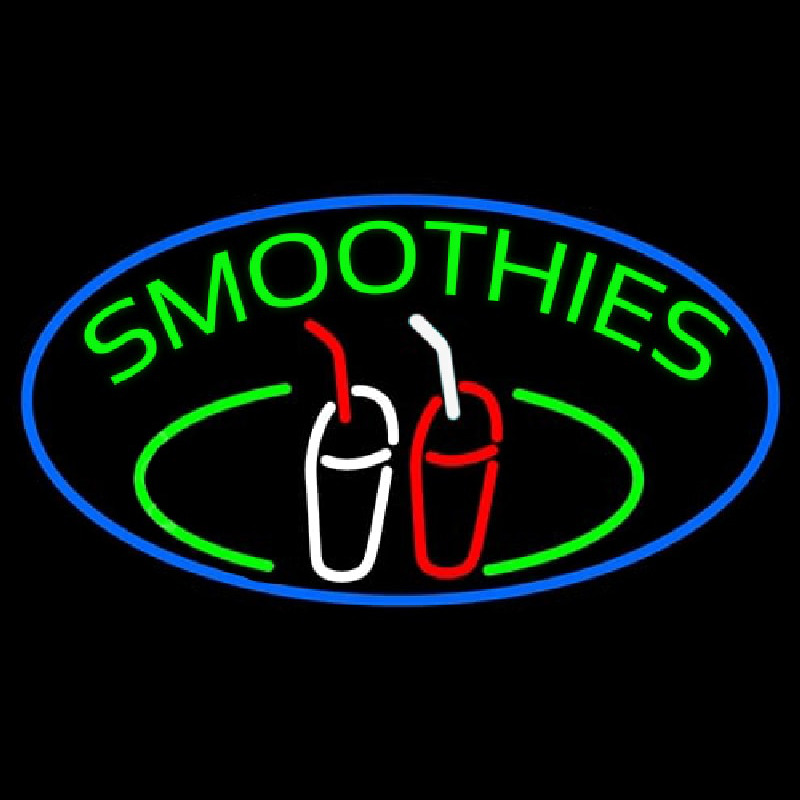 Custom Green Smoothies With Neon Sign USA