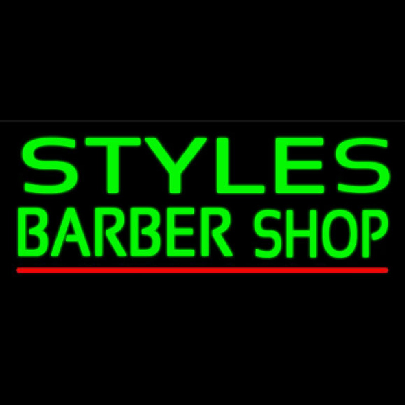 Custom Green Styles Barber Shop Neon Sign USA