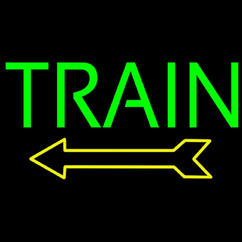 Custom Green Train With Arrow Neon Sign USA