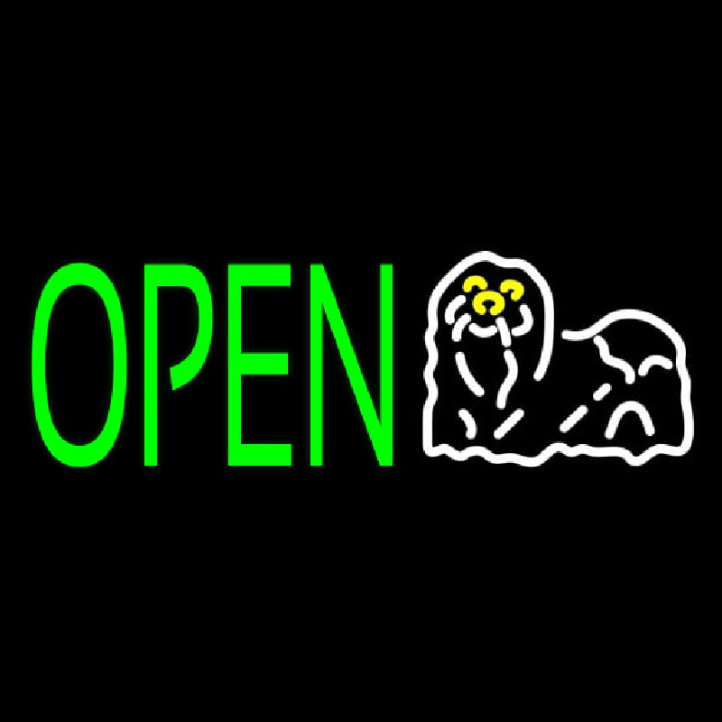 Custom Grooming Open Neon Sign USA