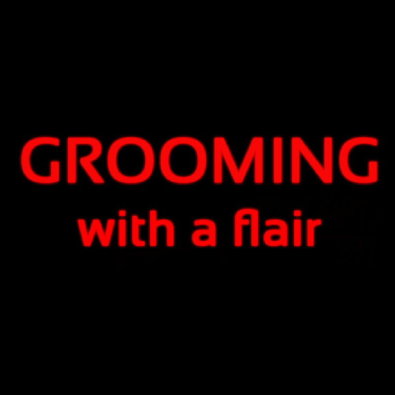 Custom Grooming With A Flair Neon Sign USA