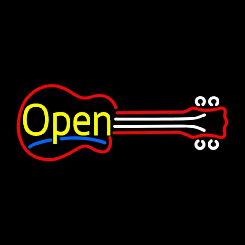 Custom Guitar Open 2 Neon Sign USA