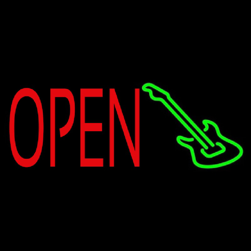Custom Guitar Open Block 3 Neon Sign USA