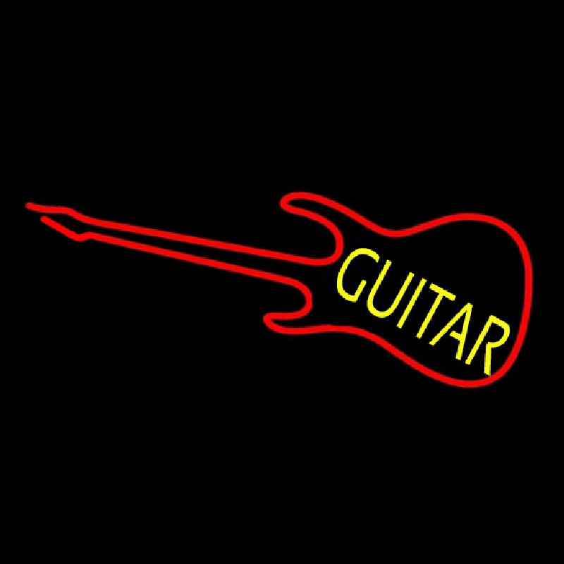 Custom Guitar Red 2 Neon Sign USA