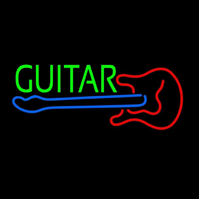 Custom Guitar With Logo 2 Neon Sign USA