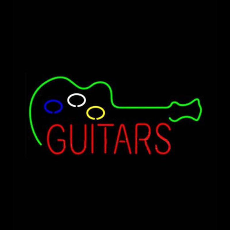 Custom Guitars Neon Sign USA