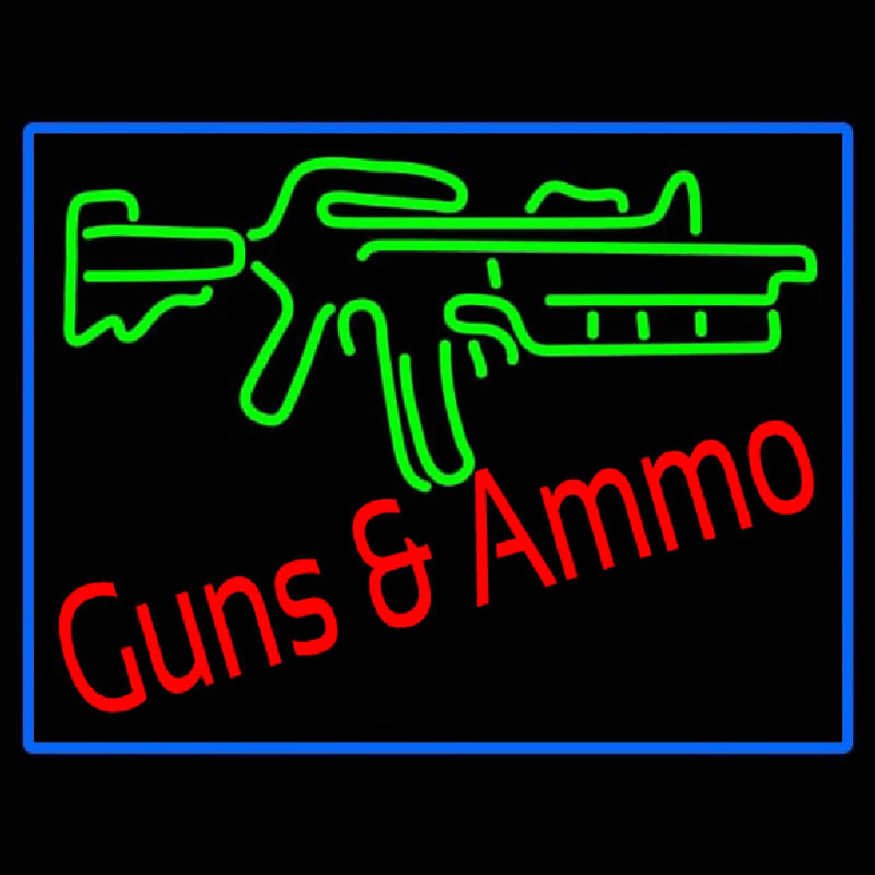 Custom Gun Ammo Neon Sign USA