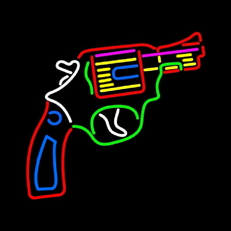 Custom Gun Logo Neon Sign USA