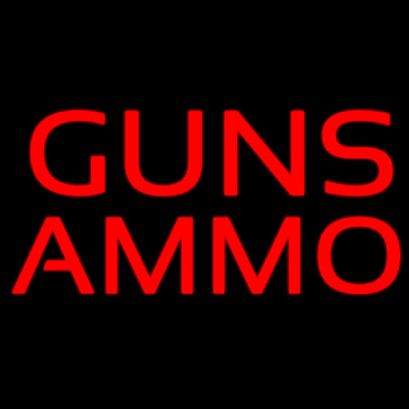 Custom Guns Ammo Neon Sign USA