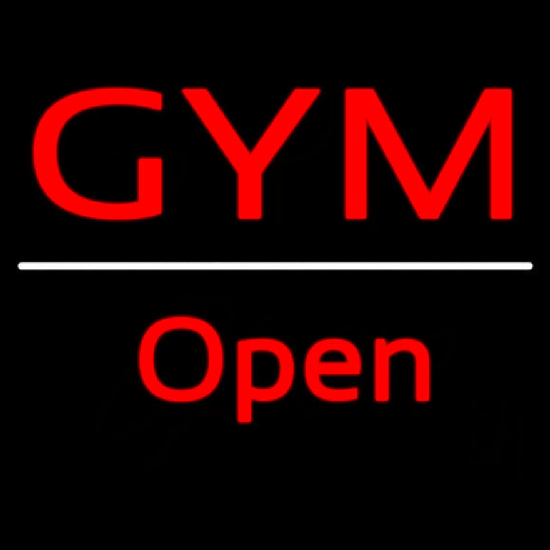 Custom Gym Script1 Open White Line Neon Sign USA