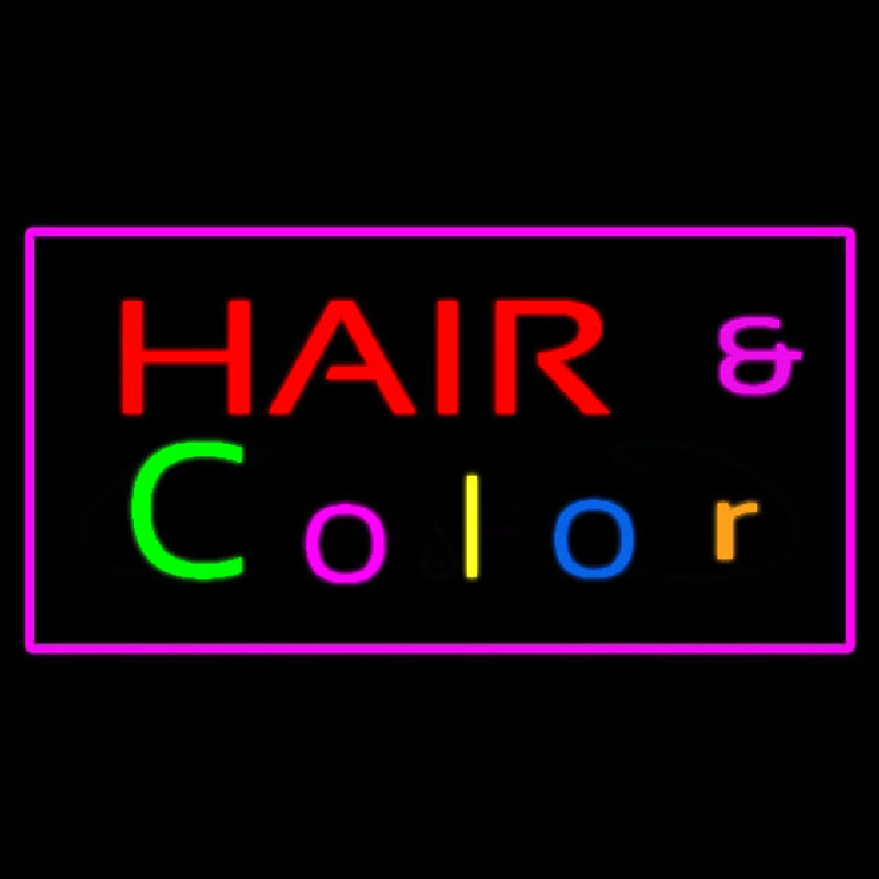 Custom Hair And Color With Pink Border Neon Sign USA