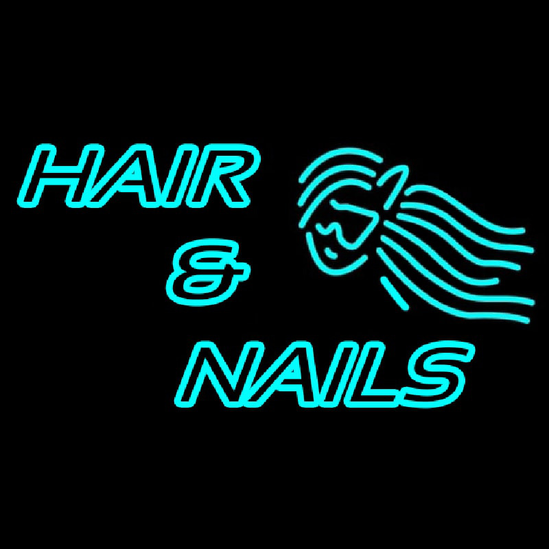 Custom Hair And Nails Double Stroke Neon Sign USA