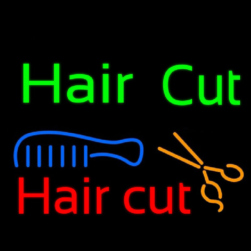 Custom Hair Cut Neon Sign USA