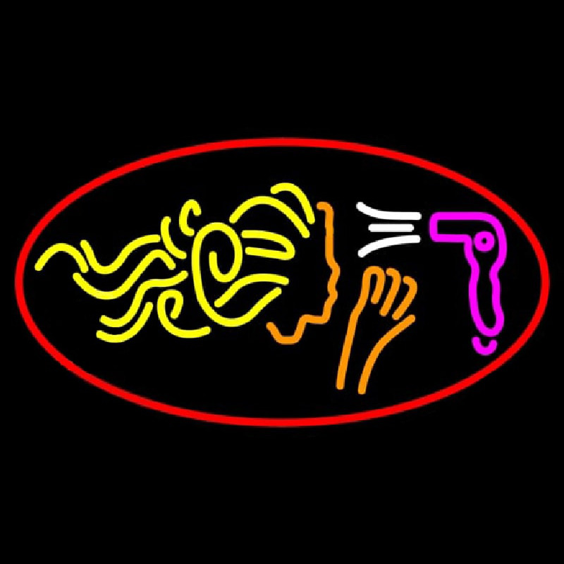 Custom Hair Dryer Logo Neon Sign USA