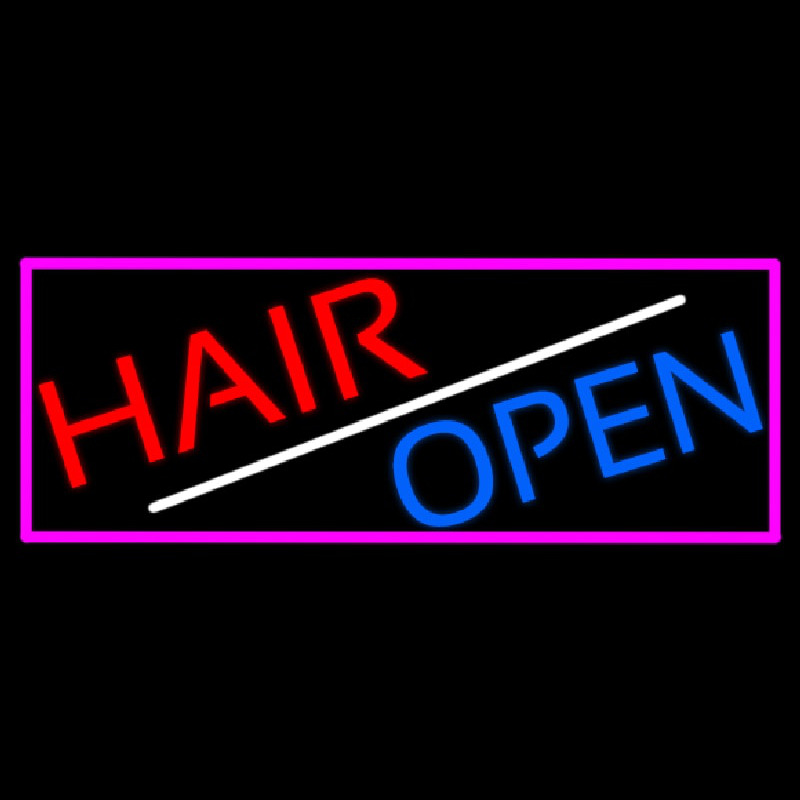Custom Hair Open Neon Sign USA