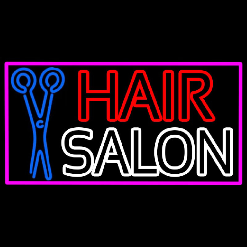 Custom Hair Salon With Scissor Neon Sign USA