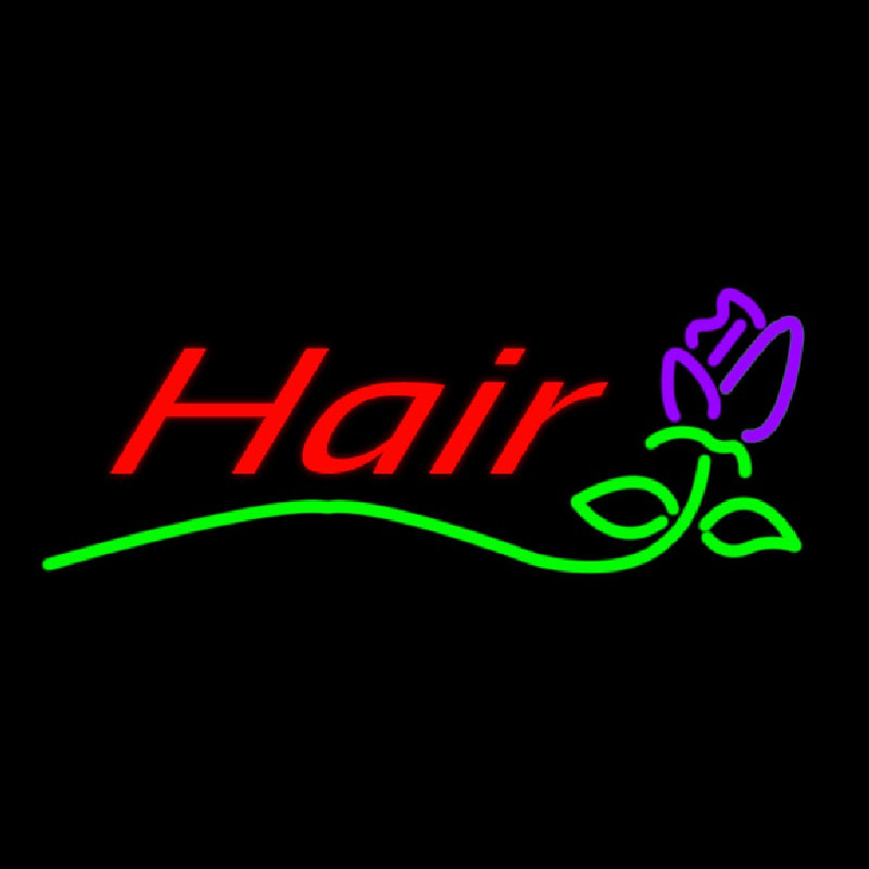 Custom Hair With Flower Logo Neon Sign USA