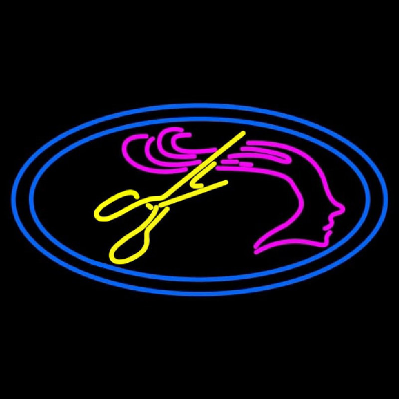 Custom Haircut Logo Neon Sign USA