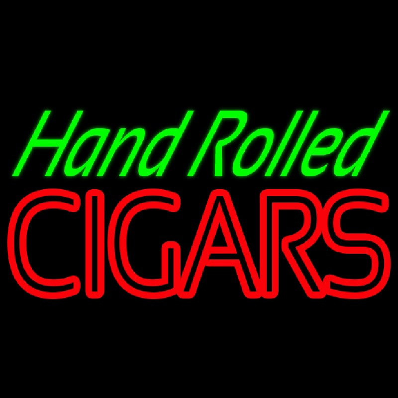 Custom Hand Rolled Cigars Neon Sign USA