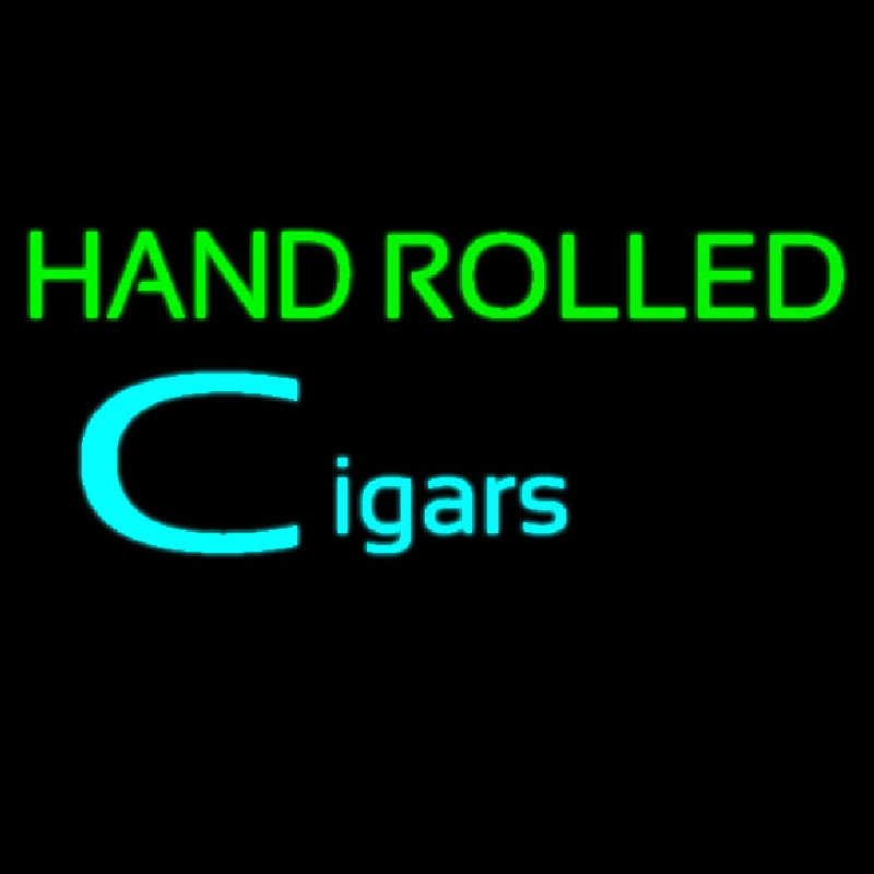 Custom Hand Rolled Cigars Neon Sign USA