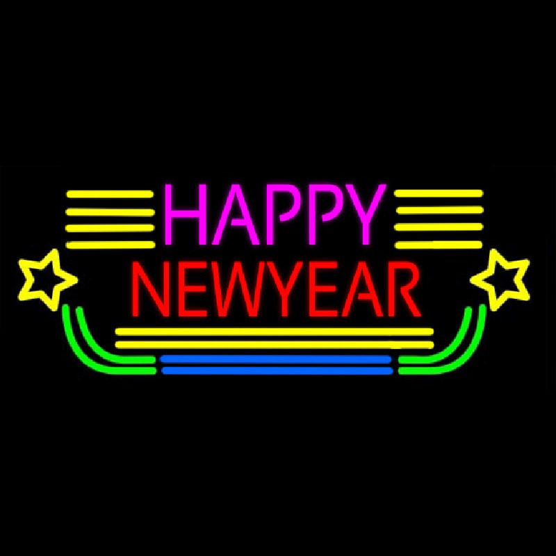 Custom Happy New Year Logo 2 Neon Sign USA