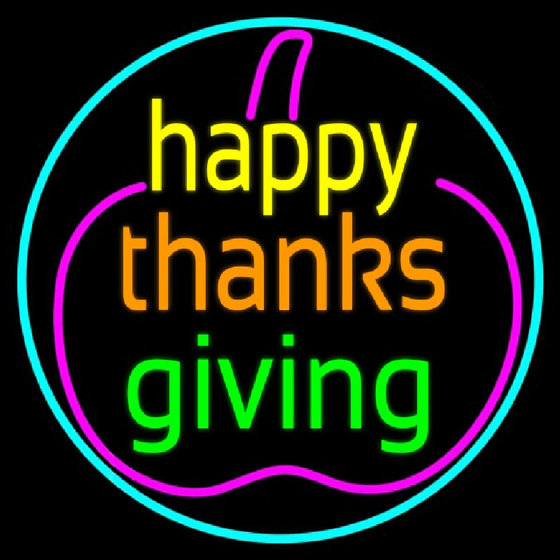 Custom Happy Thanksgiving 2 Neon Sign USA