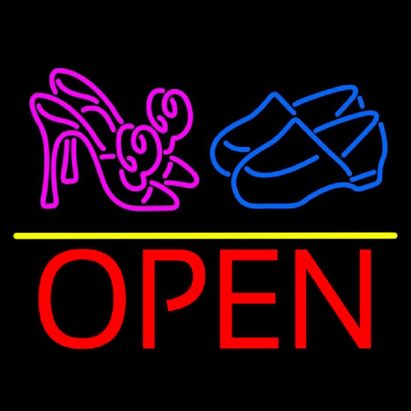 Custom Heels Shoes Open Neon Sign USA