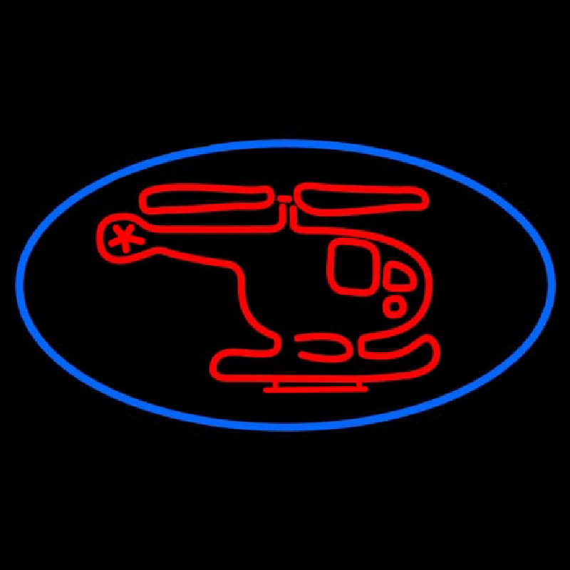 Custom Helicopter Circle Neon Sign USA