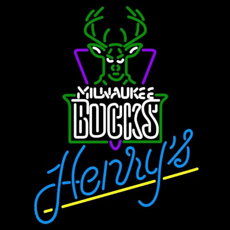 Custom Henrys Milwaukee Bucks NBA Beer Sign Neon Sign USA