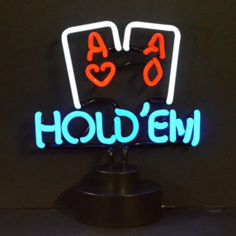 Custom Hold Em Poker Desktop Neon Sign