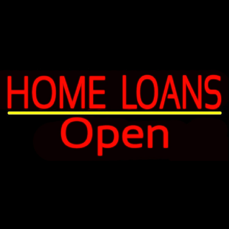 Custom Home Loans Open Neon Sign USA