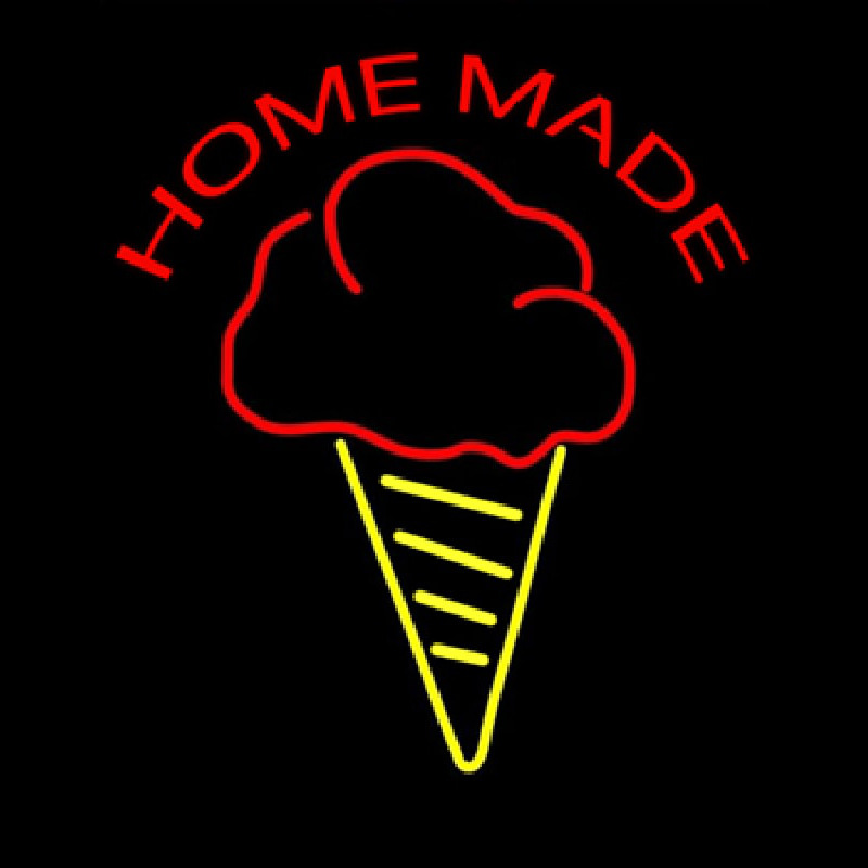Custom Home Made Ice Cream Cone Neon Sign USA
